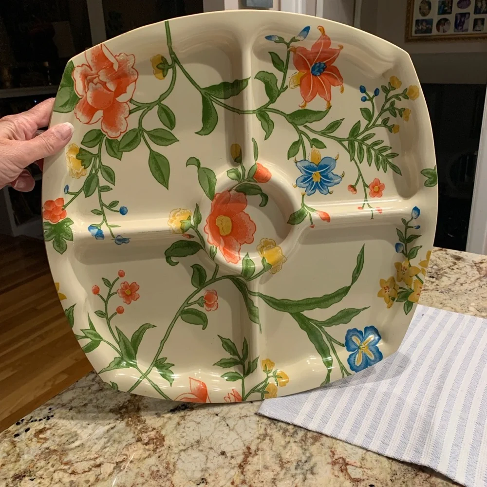 Vintage Floral Appetizer Plater